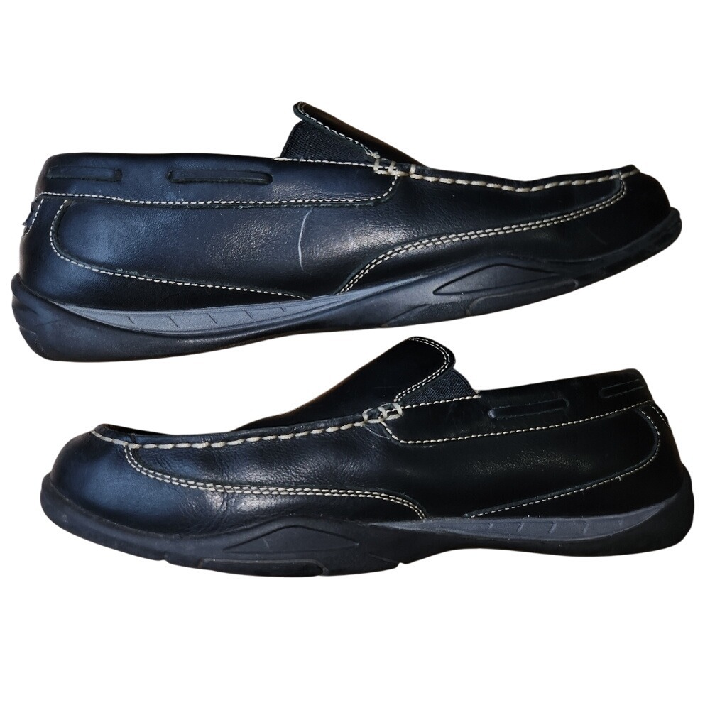 Johnston & Murphy Men's Black Leather Memory Foam Loafer Slip On Dress Shoes‎